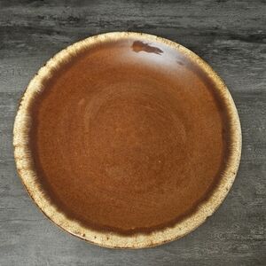 Vintage Hull Rustic "Brown Drip" Ceramic Plate